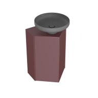 фото KMCACb50MMp0 Тумба-модуль Caravan/Караван под раковину со столеш. без боковин, подвесная 50, мароккан. гранатовый КЕРАМА МАРАЦЦИ