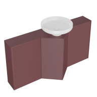 фото KMCACb50MMp0 Тумба-модуль Caravan/Караван под раковину со столеш. без боковин, подвесная 50, мароккан. гранатовый КЕРАМА МАРАЦЦИ