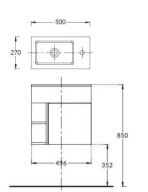 фото KMLACb50MDg0 Тумба Lato/Лато подвесная 50 см, дверца push/пуш + полочки, утренний серый+серый пыльный матовый КЕРАМА МАРАЦЦИ