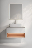 фото KMPMCb100MSh1 Тумба Plaza Modern/Плаза Модерн подвесная 100, push, 1 ящик, подсветка, белая матовая+сахара КЕРАМА МАРАЦЦИ