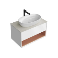 фото KMPMCb80MSh1 Тумба Plaza Modern/Плаза Модерн подвесная 80, push, 1 ящик, подсветка, белая матовая+сахара КЕРАМА МАРАЦЦИ