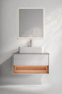 фото KMPMCb80MSh1 Тумба Plaza Modern/Плаза Модерн подвесная 80, push, 1 ящик, подсветка, белая матовая+сахара КЕРАМА МАРАЦЦИ