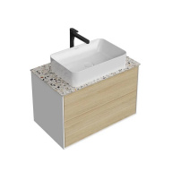 фото KMPMCb80MVc2 Тумба Plaza Modern/Плаза Модерн подвесная 80, push, 2 ящика, дуб виченца КЕРАМА МАРАЦЦИ