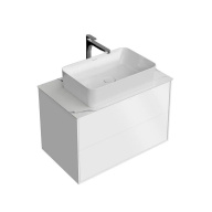 фото KMPMCb80MWh2 Тумба Plaza Modern/Плаза Модерн подвесная 80, push/пуш, 2 ящика, белая матовая КЕРАМА МАРАЦЦИ