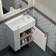 фото LAT.50.1/WHT Тумба Lato/Лато подвесная 50 с дверцей, белый глянцевый КЕРАМА МАРАЦЦИ