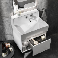 фото LO.M.65/WHT Тумба Logica M/Лоджика М подвесная 2 выдвижных ящика 65, белоснежный КЕРАМА МАРАЦЦИ