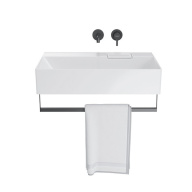 фото LO.trl.70/BLK.M Держатель для полотенец к раковинам Logica/Лоджика 70 с крепежом, черный матовый КЕРАМА МАРАЦЦИ