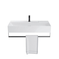 фото LO.trl.90/BLK.M Держатель для полотенец к раковинам Logica/Лоджика 90 с крепежом, черный матовый КЕРАМА МАРАЦЦИ