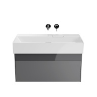 фото LOG.90.2/ST Тумба Logica/Лоджика подвесная 2 ящика 90 см, стальной серый КЕРАМА МАРАЦЦИ