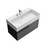 фото LOG.90.2/ST Тумба Logica/Лоджика подвесная 2 ящика 90 см, стальной серый КЕРАМА МАРАЦЦИ