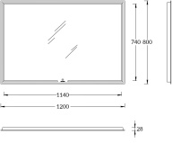 фото MIO.mi.120/WHT Зеркало Mio/Мио прямоугольное с диммером 120, белое КЕРАМА МАРАЦЦИ