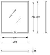 фото MIO.mi.70/WHT Зеркало Mio/Мио прямоугольное с диммером 70, белое КЕРАМА МАРАЦЦИ