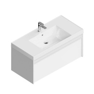 фото MOD.100.1+1/WHT Тумба Modula/Модула подвесная 100 с ящиком 1+1, белая глянцевая КЕРАМА МАРАЦЦИ