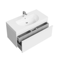 фото MOD.100.1+1/WHT Тумба Modula/Модула подвесная 100 с ящиком 1+1, белая глянцевая КЕРАМА МАРАЦЦИ