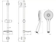 фото P4YO121KM Душевой гарнитур Sonata/Соната, матовый черный КЕРАМА МАРАЦЦИ