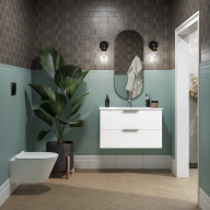 фото PI.F.85/WHT Тумба Piano Forte/Пиано Форте подвесная 85 см, 2 ящика, белый глянцевый КЕРАМА МАРАЦЦИ