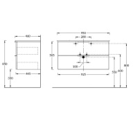 фото PI.F.95/WHT Тумба Piano Forte/Пиано Форте подвесная 95 см, 2 ящика, белый глянцевый КЕРАМА МАРАЦЦИ