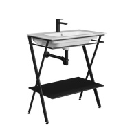 фото PIA.N.75/BLK Металлическая структура Piano Next/Пиано Некст напольная 75, черная матовая КЕРАМА МАРАЦЦИ