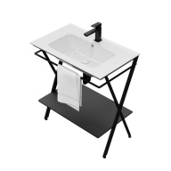 фото PIA.N.75/BLK Металлическая структура Piano Next/Пиано Некст напольная 75, черная матовая КЕРАМА МАРАЦЦИ