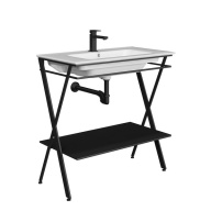 фото PIA.N.85/BLK Металлическая структура Piano Next/Пиано Некст напольная 85, черная матовая КЕРАМА МАРАЦЦИ