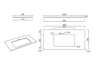 фото PL2.SG50008220R/100 Спец. изделие декоративное для раковин, встраиваемых сверху Монте Тиберио 100 см, белый натуральный КЕРАМА МАРАЦЦИ