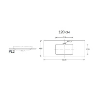 фото PL2.VT280/120 Спец. изделие декоративное для раковин, встраиваемых сверху Парнас пепельный лаппатированный КЕРАМА МАРАЦЦИ