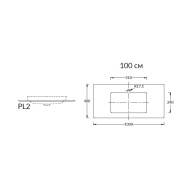 фото PL2.VT93/100T Спец. изделие декоративное для раковин, встраиваемых сверху Риальто 100 см, серый темный лаппат. КЕРАМА МАРАЦЦИ