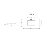 фото PL3.VT93/100T Спец. изделие декоративное для раковин, встраиваемых снизу Риальто 100 см, серый темный лаппат. КЕРАМА МАРАЦЦИ
