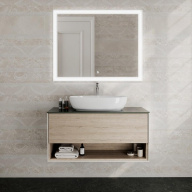 фото PLB.M.100.1/OAK.O Тумба Plaza Modern/Плаза Модерн подвесная 100 дуб орегон 1 ящик + полка КЕРАМА МАРАЦЦИ