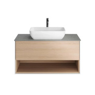 фото PLB.M.100.1/OAK.V Тумба Plaza Modern/Плаза Модерн подвесная 100 дуб виченца 1 ящик + полка КЕРАМА МАРАЦЦИ