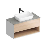 фото PLB.M.100.1/OAK.V Тумба Plaza Modern/Плаза Модерн подвесная 100 дуб виченца 1 ящик + полка КЕРАМА МАРАЦЦИ