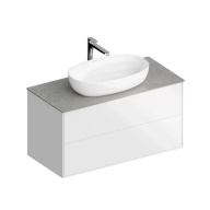 фото PLB.M.100.2/WHT.V Тумба Plaza Modern/Плаза Модерн подвесная 100, 2 ящика, белая глянцевая КЕРАМА МАРАЦЦИ