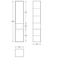 фото PLB.M.170/WHT.V Пенал Plaza Modern/Плаза Модерн подвесной 170 2 дверцы push/пуш, белый глянцевый КЕРАМА МАРАЦЦИ
