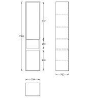 фото PLB.M.170/WHT Пенал Plaza Modern/Плаза Модерн подвесной 170 белый 2 дверцы push/пуш КЕРАМА МАРАЦЦИ