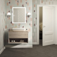 фото PLB.M.80.1/OAK.O Тумба Plaza Modern/Плаза Модерн подвесная 80 дуб орегон 1 ящик + полка КЕРАМА МАРАЦЦИ