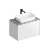 фото PLB.M.80.2/WHT.V Тумба Plaza Modern/Плаза Модерн подвесная 80, 2 ящика, белая глянцевая КЕРАМА МАРАЦЦИ