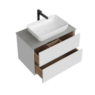 фото PLB.M.80.2/WHT.V Тумба Plaza Modern/Плаза Модерн подвесная 80, 2 ящика, белая глянцевая КЕРАМА МАРАЦЦИ