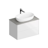 фото PLB.M.80.2/WHT.V Тумба Plaza Modern/Плаза Модерн подвесная 80, 2 ящика, белая глянцевая КЕРАМА МАРАЦЦИ