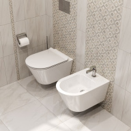 фото PLMR.wc.02 Унитаз Plaza Modern/Плаза Модерн подвесной безободковый, белый глянцевый КЕРАМА МАРАЦЦИ