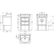 фото PO.60.2/BLK Тумба Pompei/Помпеи напольная с ящиками 60, черная глянцевая КЕРАМА МАРАЦЦИ
