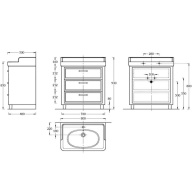 фото PO.80.3/WHT Тумба Pompei/Помпеи напольная с ящиками 80, белая глянцевая КЕРАМА МАРАЦЦИ