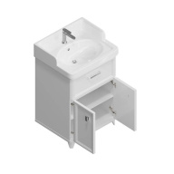 фото PO.M.60.1/WHT Тумба Pompei/Помпеи напольная с ящиком и дверцами 60, белая глянцевая КЕРАМА МАРАЦЦИ