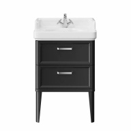 фото PO.M.60.2/BLK Тумба Pompei/Помпеи напольная с 2 ящиками 60, черная глянцевая КЕРАМА МАРАЦЦИ