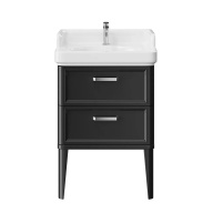 фото PO.M.60.2/BLK Тумба Pompei/Помпеи напольная с 2 ящиками 60, черная глянцевая КЕРАМА МАРАЦЦИ