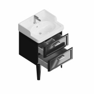 фото PO.M.60.2/BLK Тумба Pompei/Помпеи напольная с 2 ящиками 60, черная глянцевая КЕРАМА МАРАЦЦИ