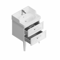 фото PO.M.60.2/WHT Тумба Pompei/Помпеи напольная с 2 ящиками 60, белая глянцевая КЕРАМА МАРАЦЦИ