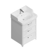 фото PO.M.60.3/WHT Тумба Pompei/Помпеи напольная с 3 ящиками 60, белая глянцевая КЕРАМА МАРАЦЦИ