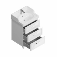 фото PO.M.60.3/WHT Тумба Pompei/Помпеи напольная с 3 ящиками 60, белая глянцевая КЕРАМА МАРАЦЦИ