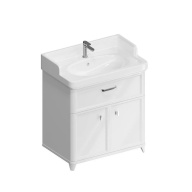 фото PO.M.80.1/WHT Тумба Pompei/Помпеи напольная с ящиком и дверцами 80, белая глянцевая КЕРАМА МАРАЦЦИ