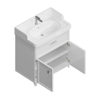 фото PO.M.80.1/WHT Тумба Pompei/Помпеи напольная с ящиком и дверцами 80, белая глянцевая КЕРАМА МАРАЦЦИ